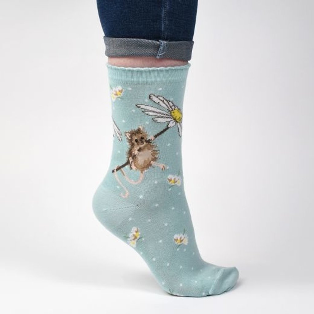 Wrendale Designs Socks - 'Oops A Daisy' Mouse