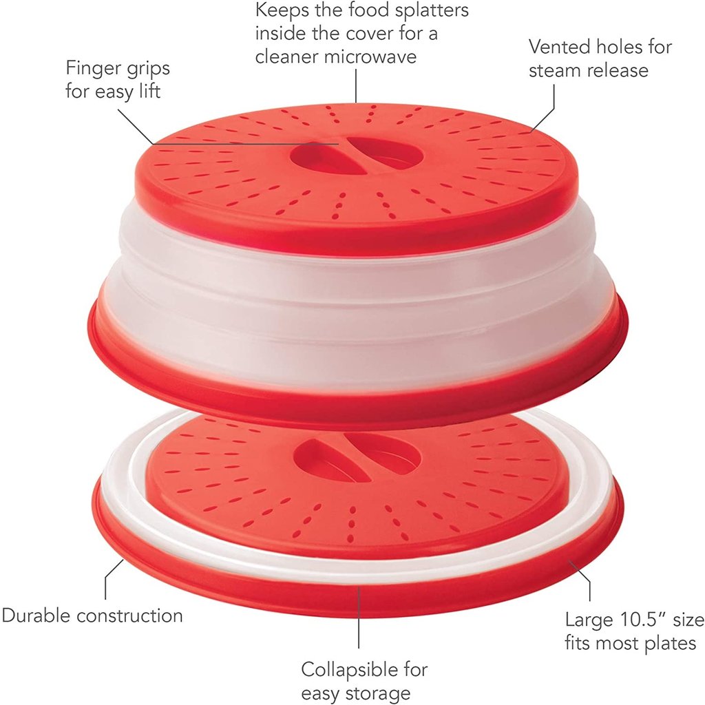 Tovolo Collapsible Microwave Food Cover - Red
