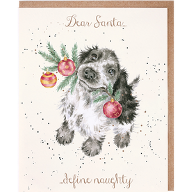 Wrendale Designs 'Dear Santa…Define Naughty' Christmas Card