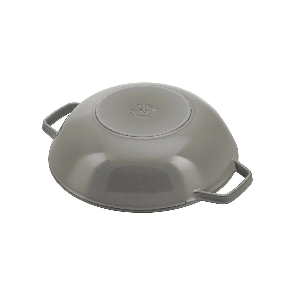 Staub Wok w/Glass Lid 4.5qt Grey 30cm