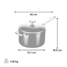 Le Creuset Toughened Nonstick Pro 3.9L Sauce Pan with Lid