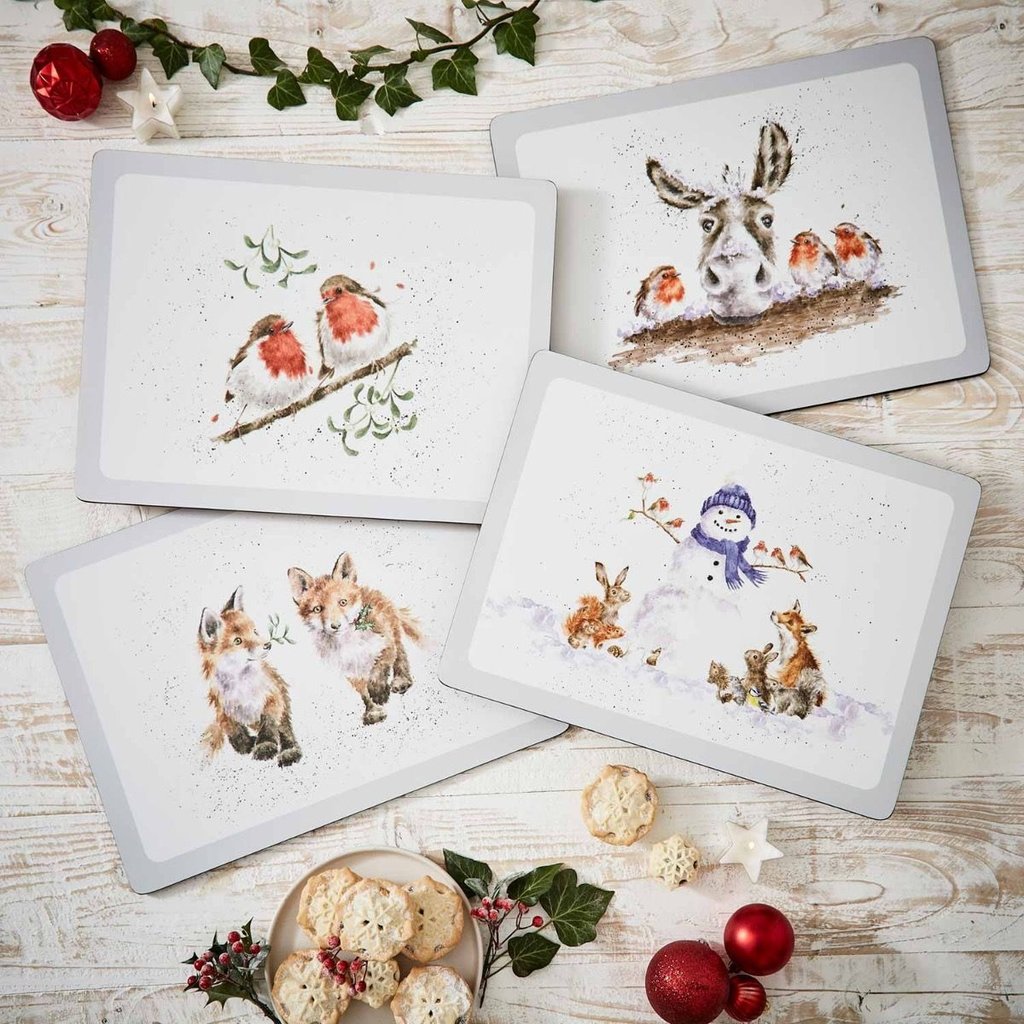 Wrendale Designs Large Christmas Placemats - Set of 4