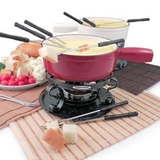 Swissmar Lugano Matte White Cast Iron Fondue Set