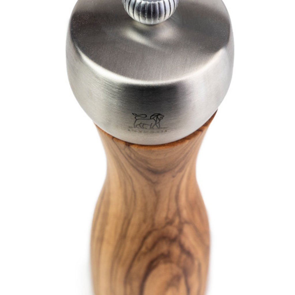 Peugeot 7.75" Fidji Pepper Mill Stainless Steel & Olive Wood