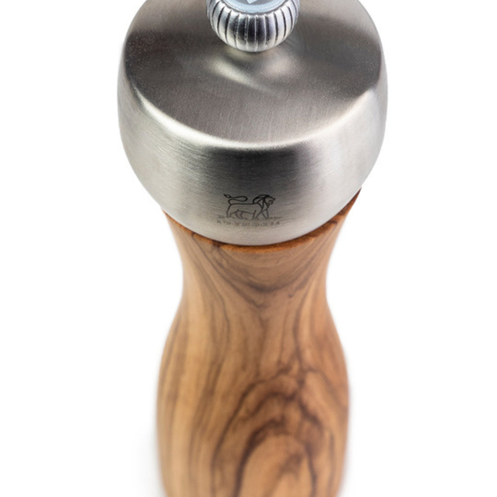 Peugeot 7.75" Fidji Salt Mill - Stainless Steel & Olive Wood