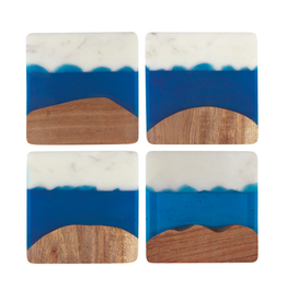 Danica Heirloom Azure Skyline Coasters Set of 4