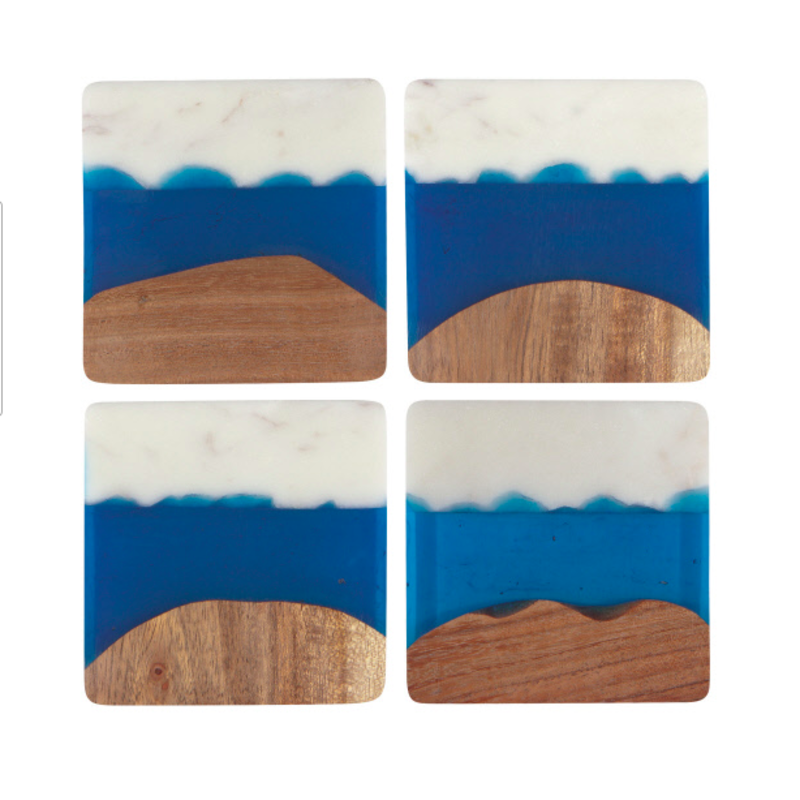 Danica Heirloom Azure Skyline Coasters Set of 4