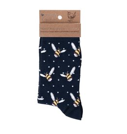 Wrendale Designs 'Busy Bee' Socks - Navy