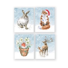 Wrendale Designs 'Fox, Stag, Hare & Owl' Christmas Mini Cards