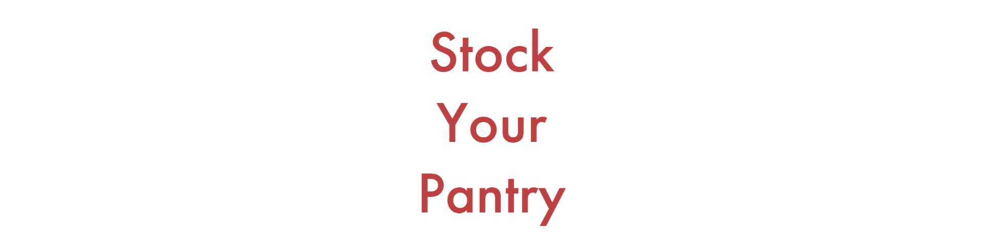 Stock Your Pantry