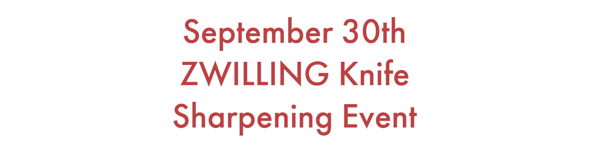 ZWILLING Knife Sharpening Event