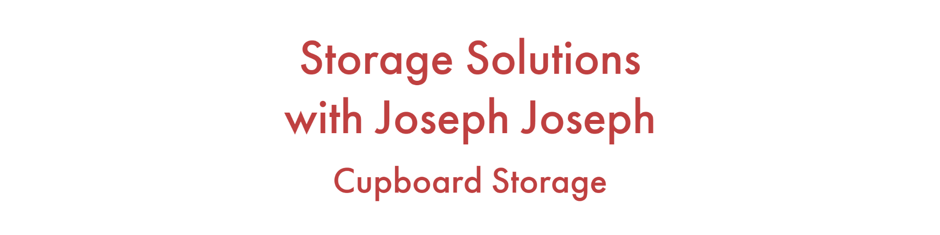 Storage Solutions with Joseph Joseph - Cupboard Storage