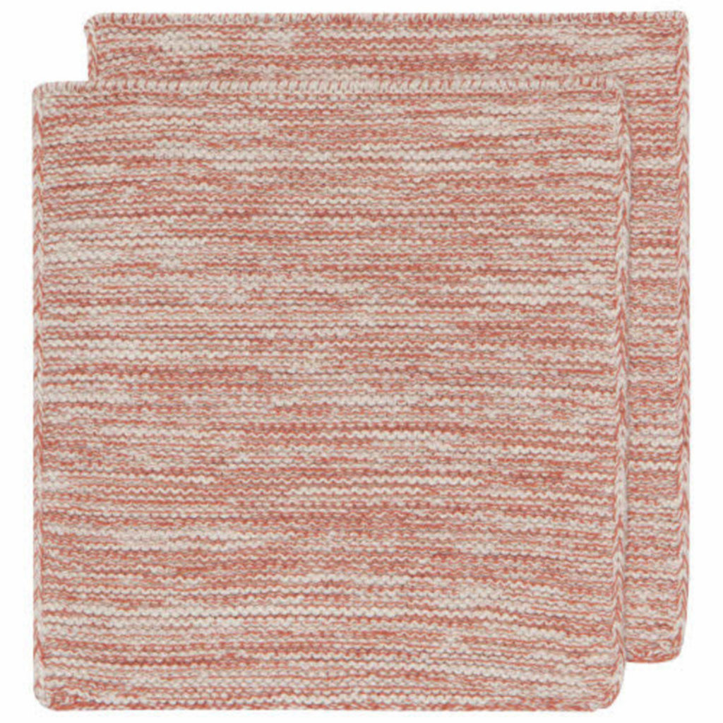 Danica Heirloom Knit Dishcloths S/2  8"x8" - Clay^