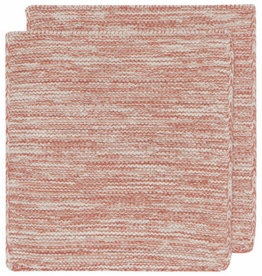 Danica Heirloom Knit Dishcloths S/2  8"x8" - Clay^
