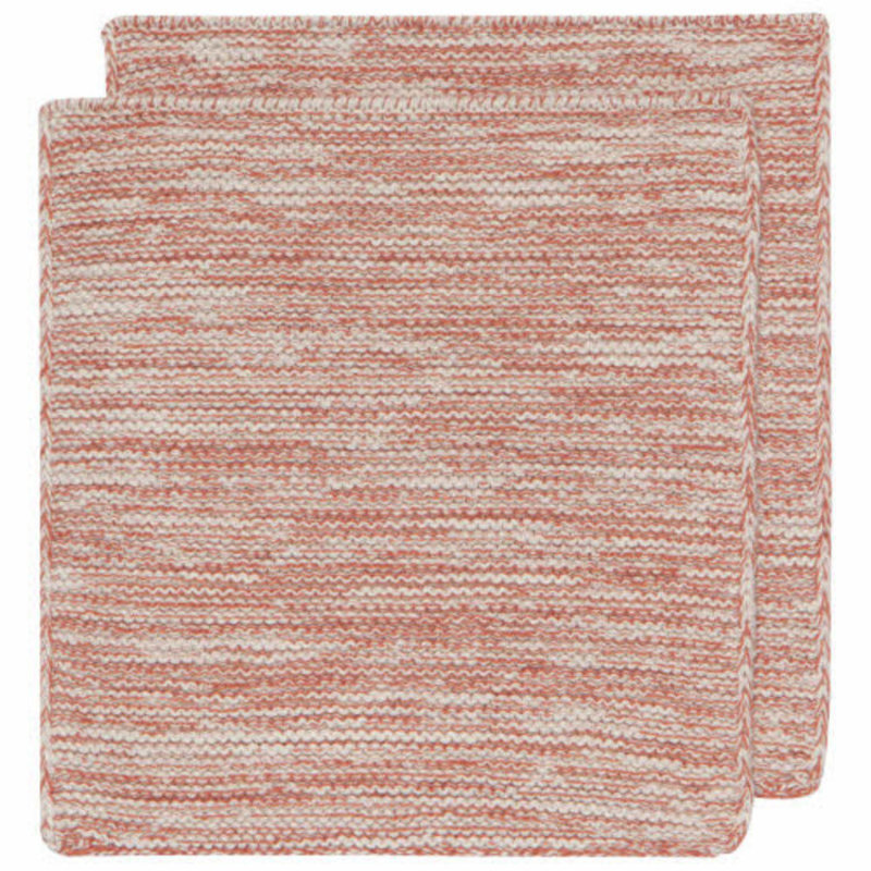 Danica Heirloom Knit Dishcloths S/2  8"x8" - Clay^