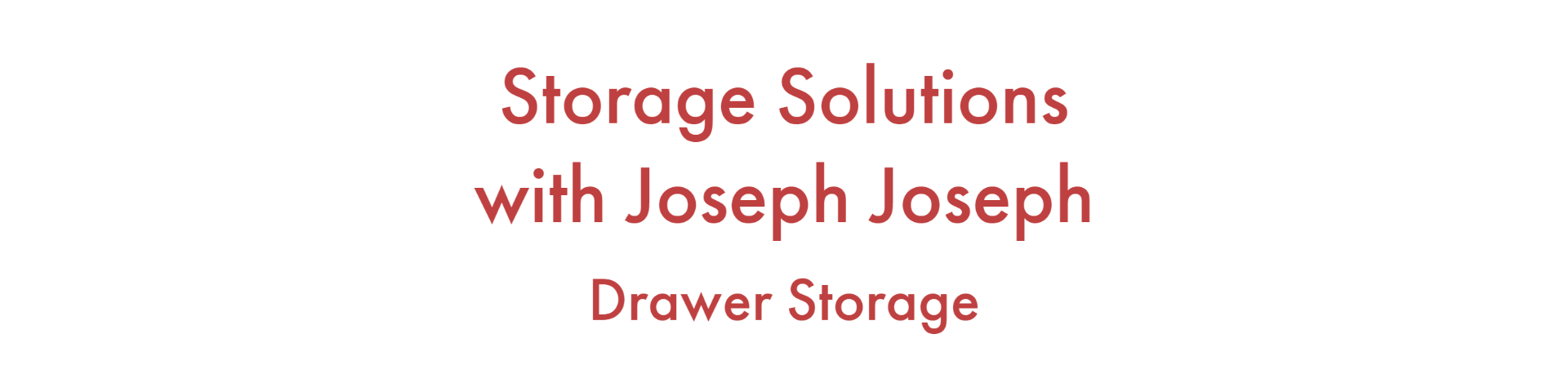 Storage Solutions with Joseph Joseph - Drawer Storage