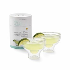 Dbl Wall Margarita Glasses S/2