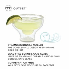 Dbl Wall Margarita Glasses S/2