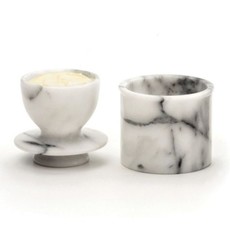 RSVP White Marble Butter Pot