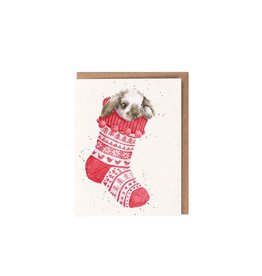 Wrendale Designs 'Christmas Stocking' Christmas Enclosure Card