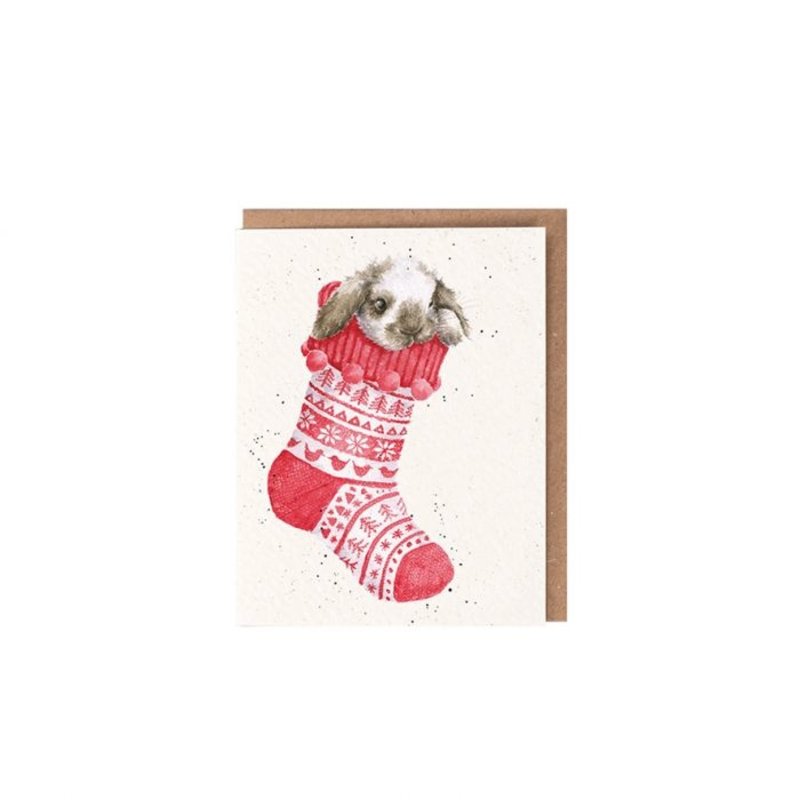 Wrendale Designs 'Christmas Stocking' Christmas Enclosure Card