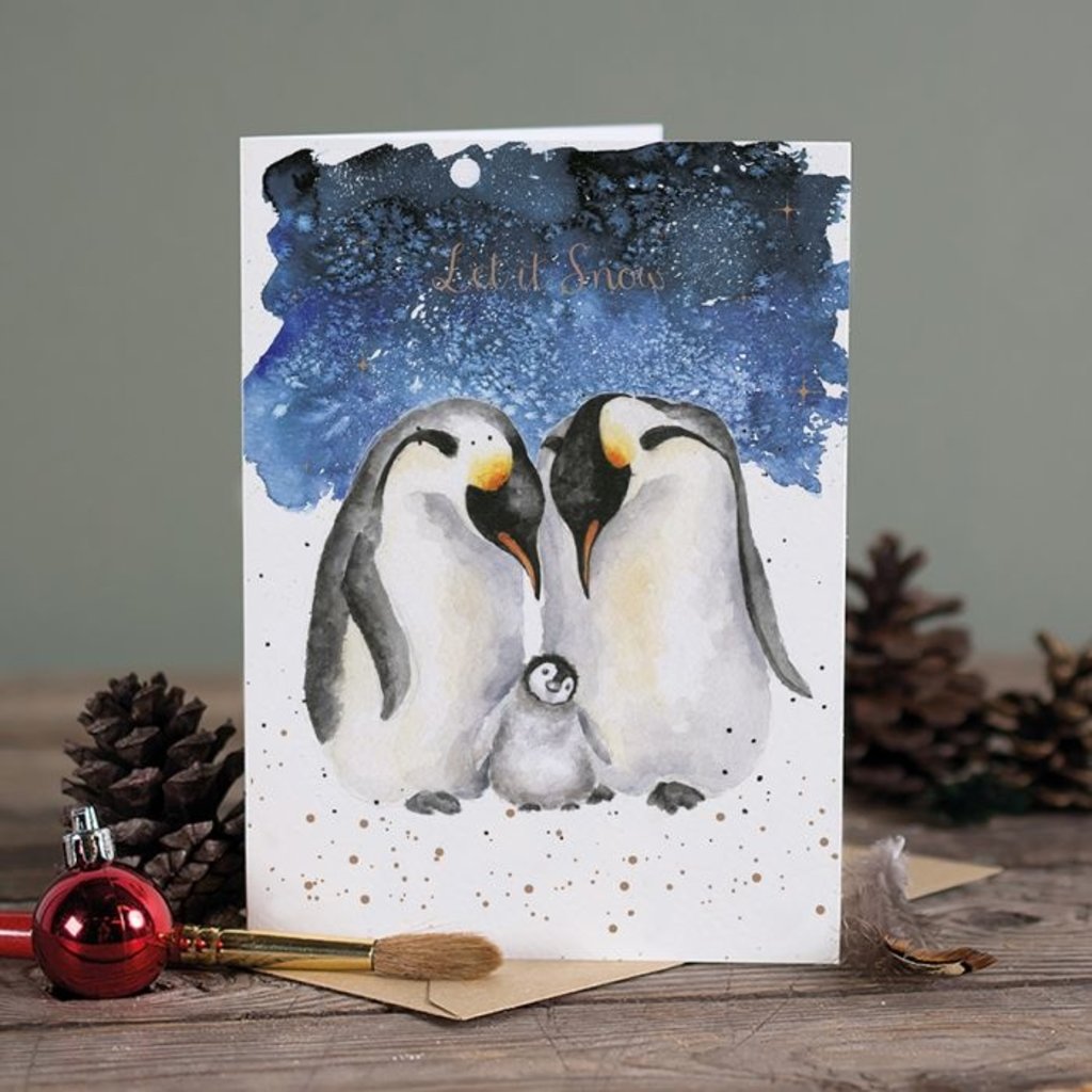 Wrendale Designs 'A Family Christmas' Penguin Christmas Card