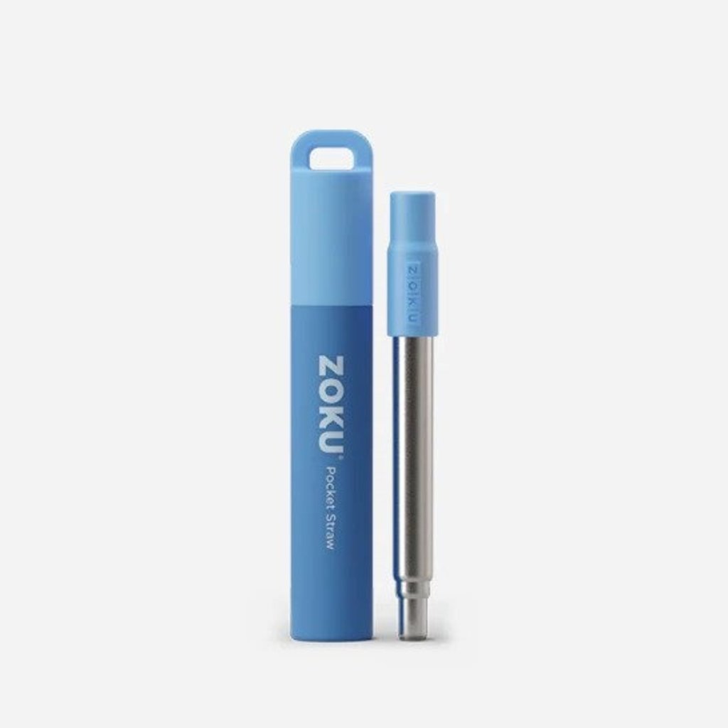 Zoku Reusable Pocket Straw - Blue