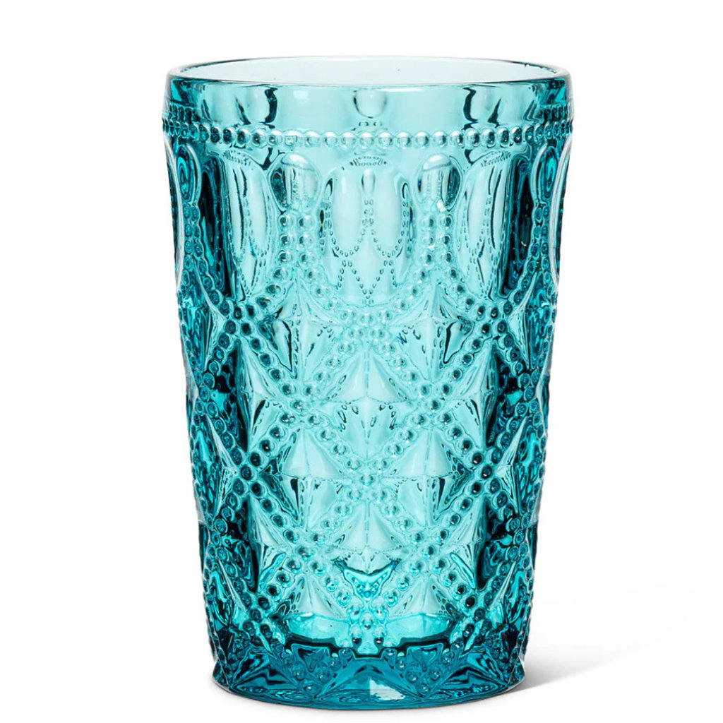 Abbott Jewel & Bead Turquoise Highball Glass -14oz