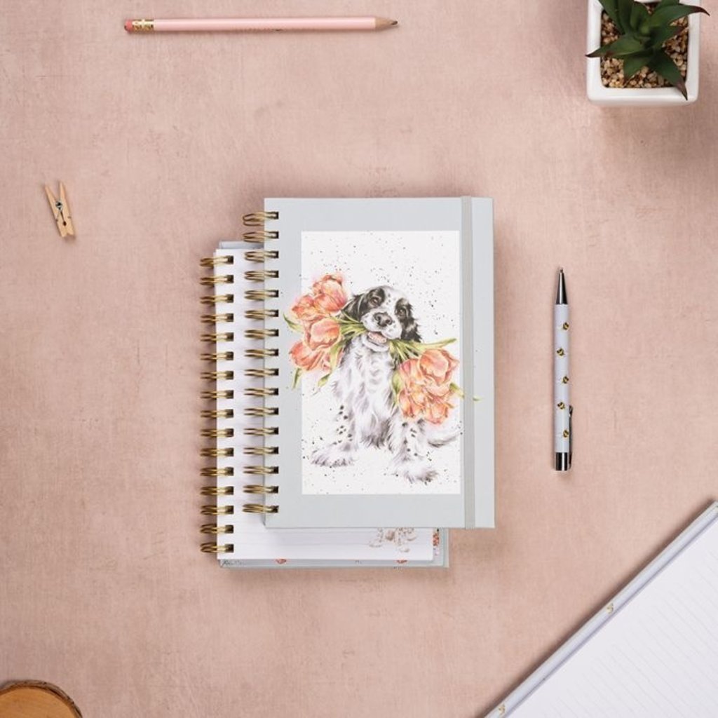 Wrendale Designs 'Blooming With Love' Spiral Bound Note book -  Dog