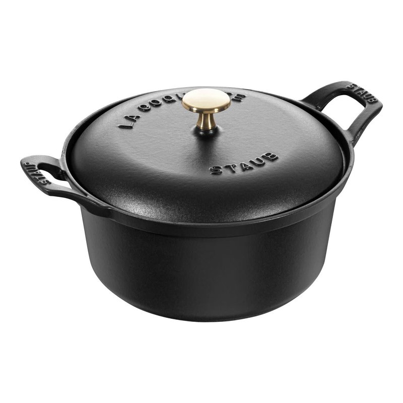 Staub 2.6L /2.75qt Cast Iron Vintage Round La Coquette - Black