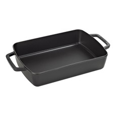 Staub Black Rectangular Roasting Pan - 12" x 8"