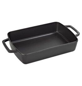 Staub Black Rectangular Roasting Pan - 12" x 8"