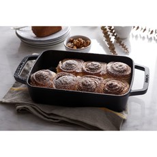 Staub Black Rectangular Roasting Pan - 12" x 8"