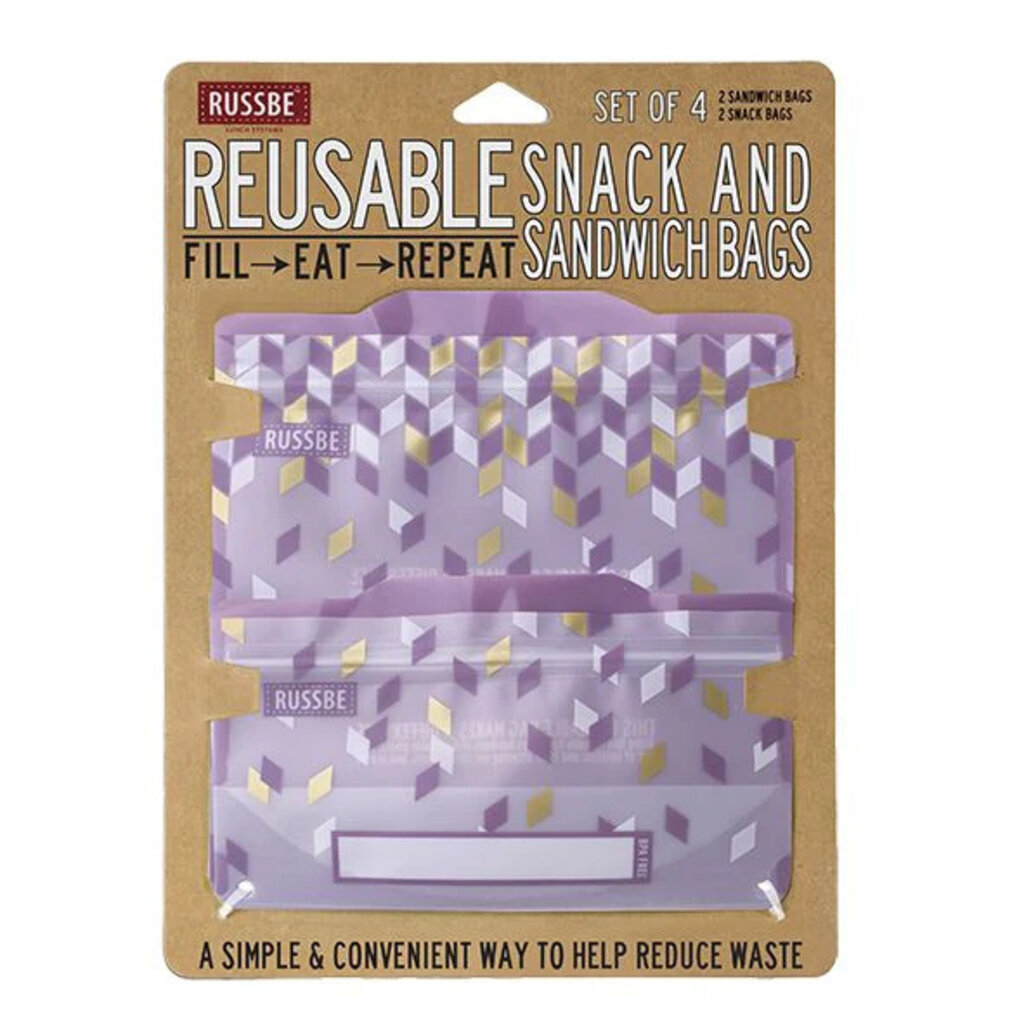 Snack & Sandwich Bags - Metallic Confetti - 4pk