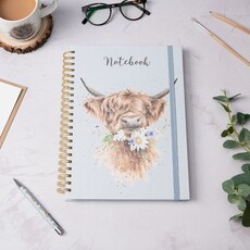 Wrendale Designs 'Daisy Coo' Blue Large Spiral Bound Notebook