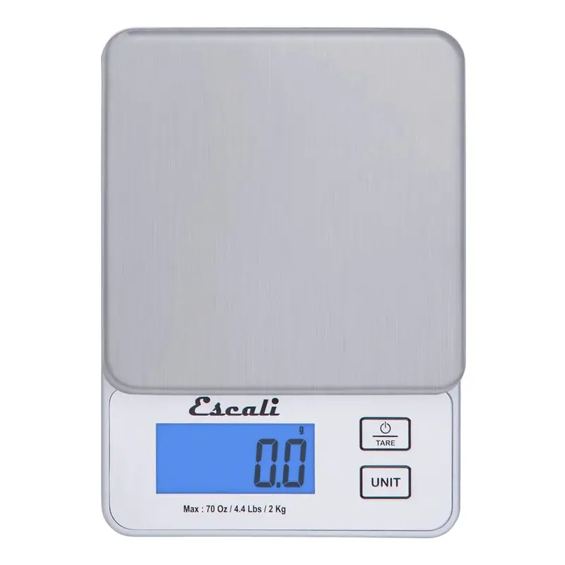 Escali Vera Compact Digital Scale - 4.4 lb / 2 Kg, Silver-Grey