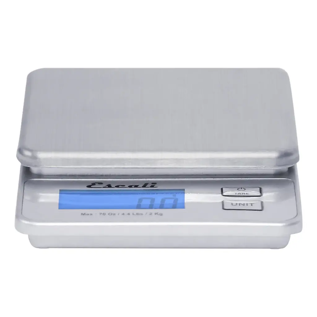Escali Vera Compact Digital Scale - 4.4 lb / 2 Kg, Silver-Grey
