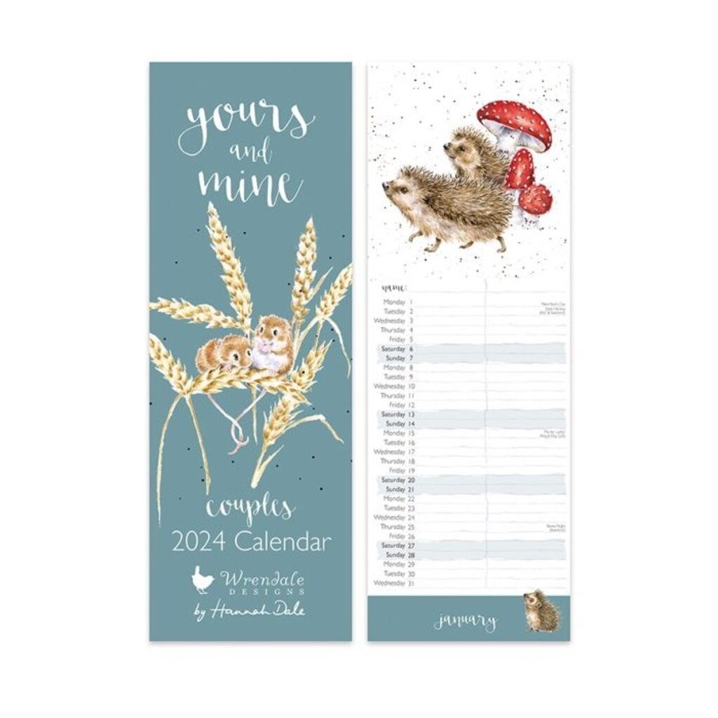 Wrendale Designs 'Yours and Mine' Couples 2024 Slim Calendar
