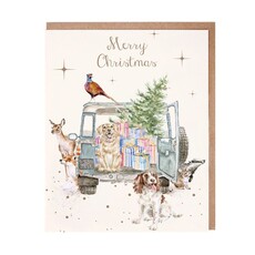 Wrendale Designs 'Driving Home for Christmas' 8pk Christmas Cards
