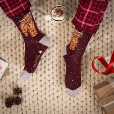 Wrendale Designs 'A Highland Christmas' Men's Christmas Socks