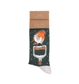 Wrendale Designs 'Little Red Robin' Men's Christmas Socks