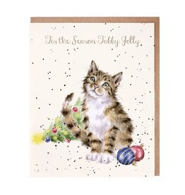 Wrendale Designs 'Tabby Jolly' Christmas Card