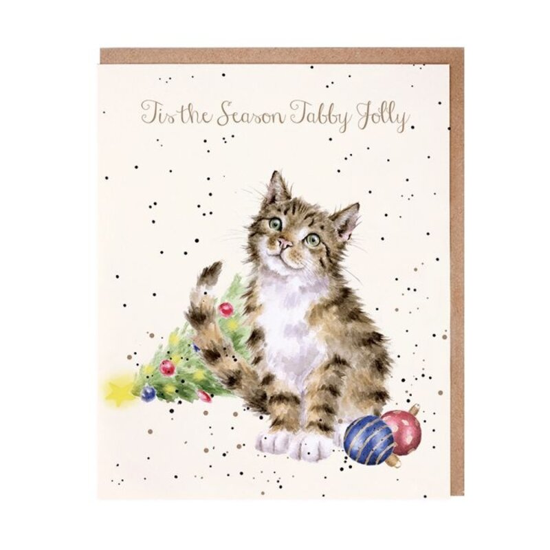 Wrendale Designs 'Tabby Jolly' Christmas Card