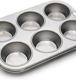 Fox Run Muffin Pan 6 cup - Stainless Steel
