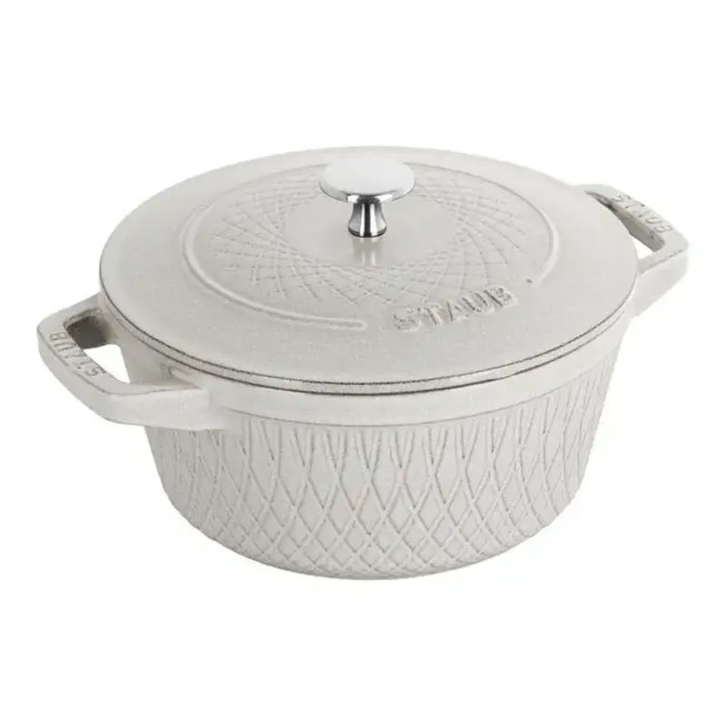 Staub Round Cocotte Twister 4.2qt/4L - White Truffle