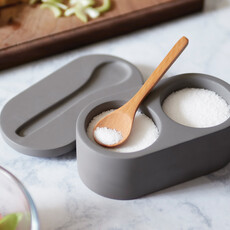 Fox Run Cement Double Salt Cellar w/Spoon