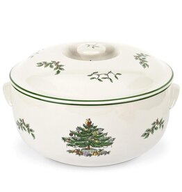 Christmas Tree Round Covered Casserole - 2L