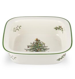 Christmas Tree Square Rim Baker - 10"