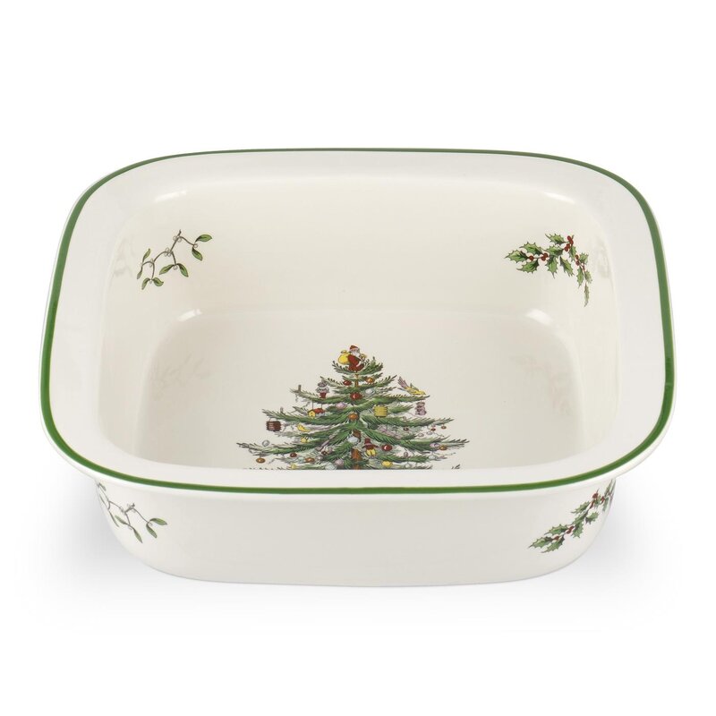 Christmas Tree Square Rim Baker - 10"