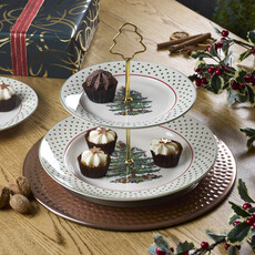 Christmas Tree Polka Dot 2 Tiered Server -10"